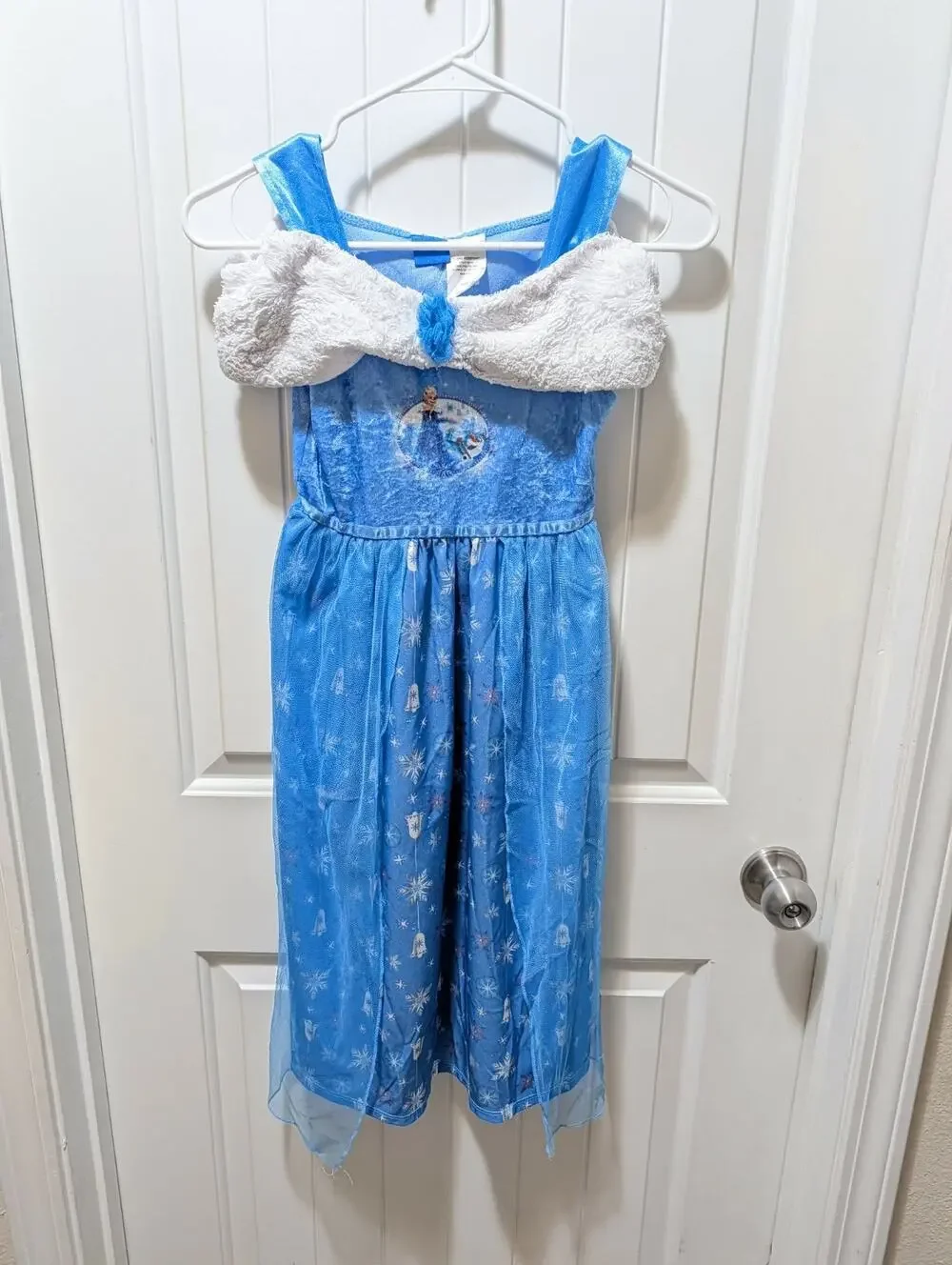 Disney Frozen Elsa Girls Blue Princess Dress Cosplay Halloween Costume Size 8